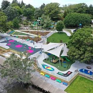 The Hamilton Lake Domain Playground, nestled beside scenic Lake Rotoroa at the heart of Hamilton
